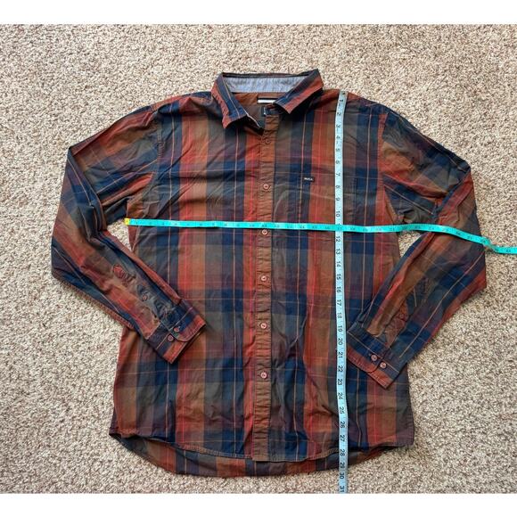 RVCA Button Down Long sleeve Shirt, Red & Blue Plaid, size, XL, 100% Cotton - Picture 4 of 8
